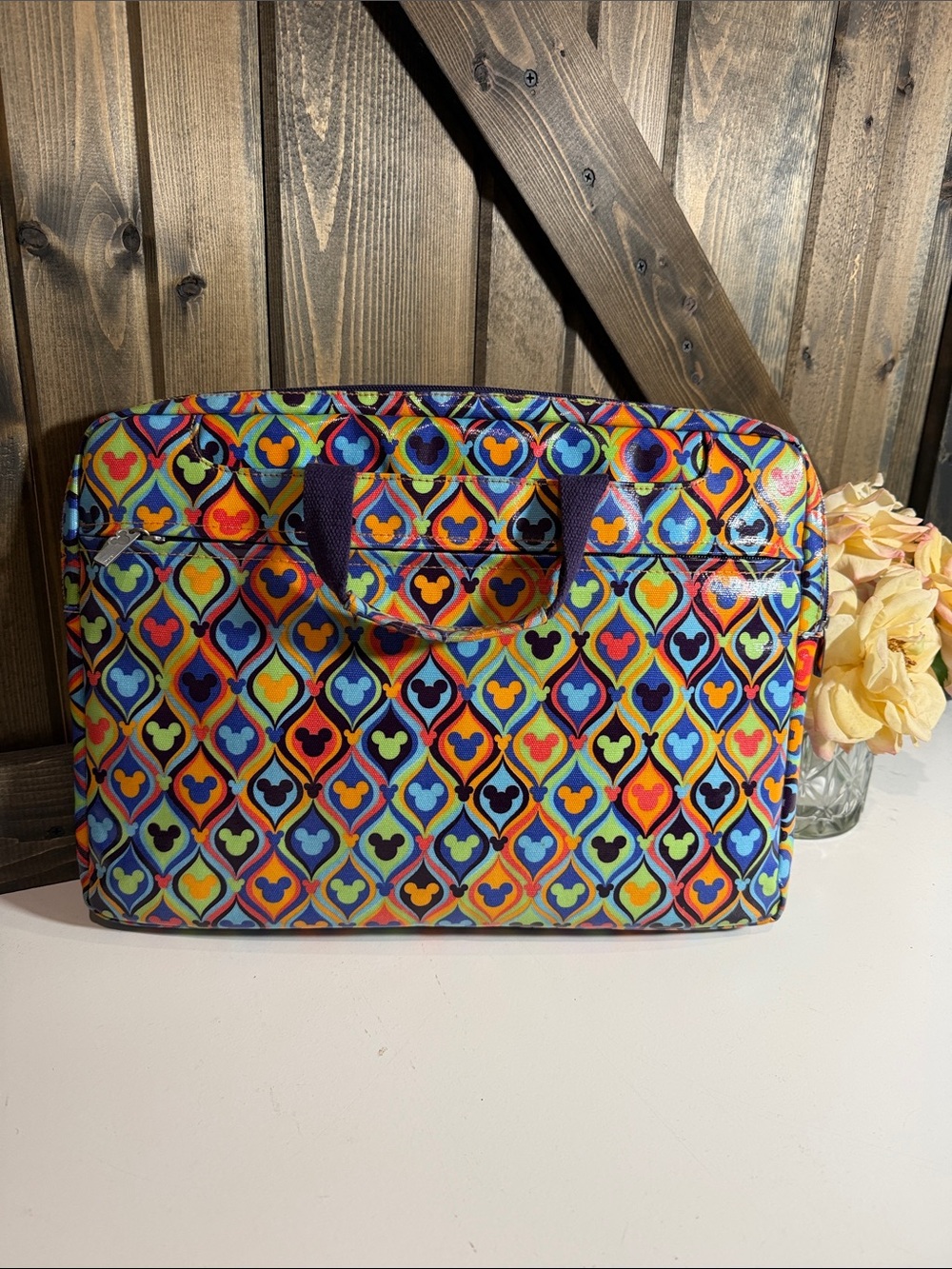 Disney Multicolor Geometric Mickey Laptop Bag
